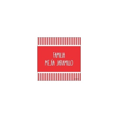 Tarjeta de navidad - familia rayas