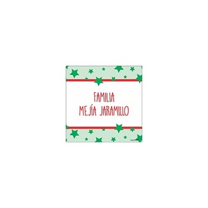 Tarjeta de navidad - familia estrellas