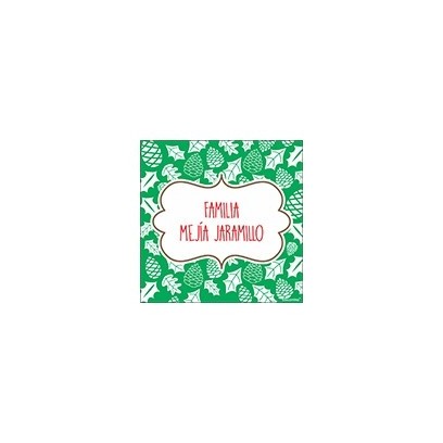 Tarjeta de navidad - familia hojas