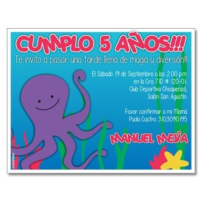 Invitaciones de cumpleaños - Mar