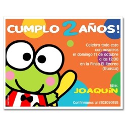 c0298 - Invitaciones de cumpleaños - keroppi