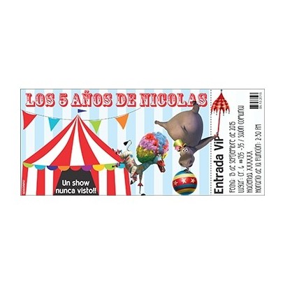 c0369 - Invitaciones de cumpleaños - Circo