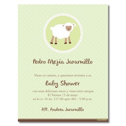 b0010 S Verde - Invitaciones - baby shower