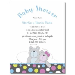 b0014 S - Invitaciones - Baby Shower Oso