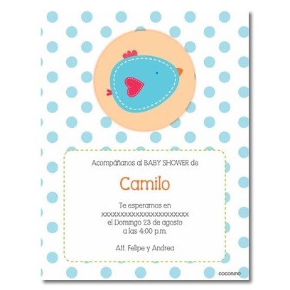 b0015 S Azul- Invitaciones - Baby Shower