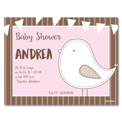 b0036 S Rosado - Invitaciones - Baby Shower 