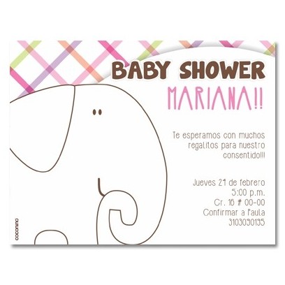 b0056 S rosado - Invitaciones - Baby Shower