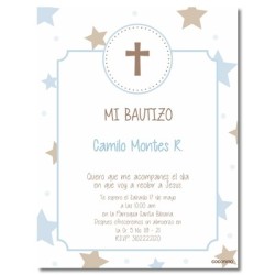 b0024 B Azul - Invitaciones Bautizo