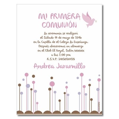 b0007 C violeta - Invitaciones Primera Comunion