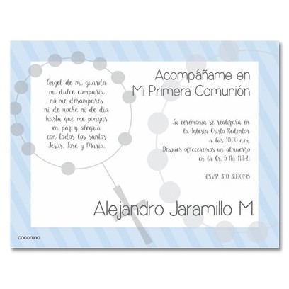 b0020 C Azul - Invitaciones Primera Comunion