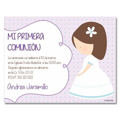 Invitaciones de primera comunion