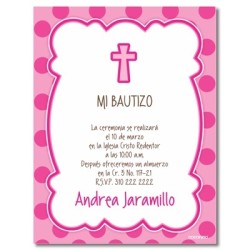 b0055 B rosado - Invitaciones - Bautizo