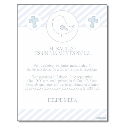 Invitaciones de Bautizo