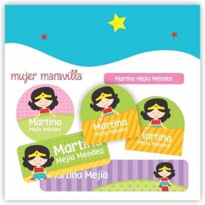 vc0034 - Kit Marca tus cosas - Mujer Maravilla