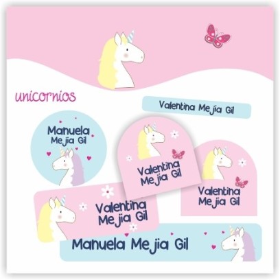 vc0040 - Kit Marca tus cosas - Unicornios