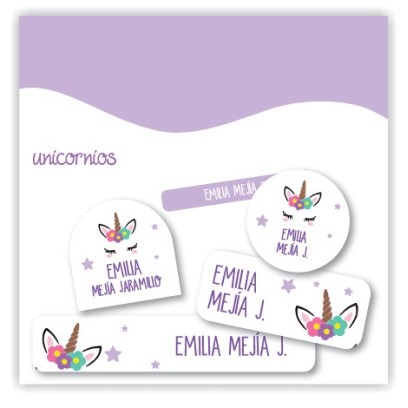 vc0064 - Kit Marca tus cosas - Unicornio