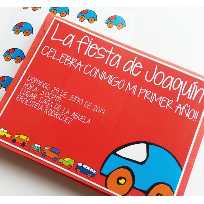 c0013 - Invitaciones de cumpleaños - Carros