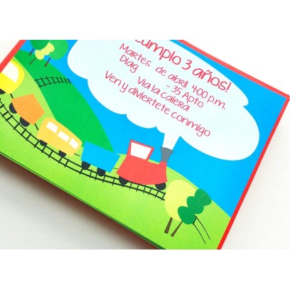 c0017 - Invitaciones de cumpleaños - Tren 