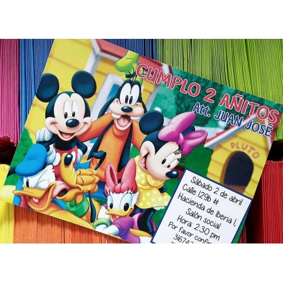 c0141 - Invitaciones de cumpleaños - Mickey mouse 