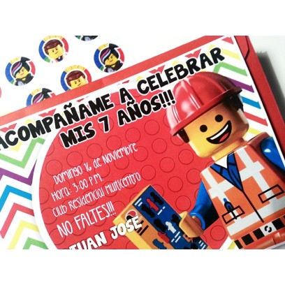 c0245 - Invitaciones de cumpleaños - Lego