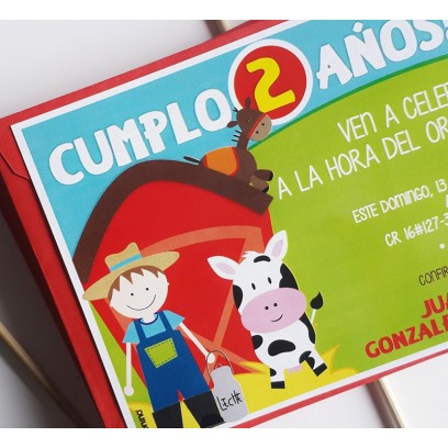 c0301 - Invitaciones de cumpleaños - Granja