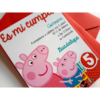 c0263 - Invitaciones de cumpleaños - Cerdito